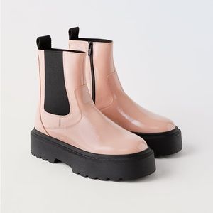 Pink Patent effect Chelsea boots Kids | new, never worn